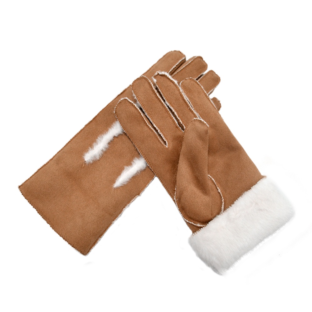 Winter Suede Gloves Five Finger Gloves 